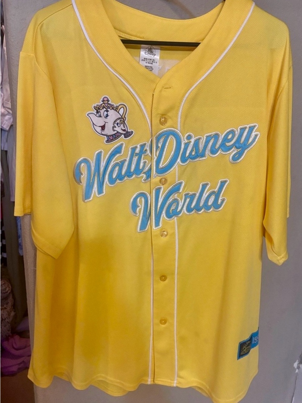 Disney Yellow Walt Disney World Baseball Jersey Belle